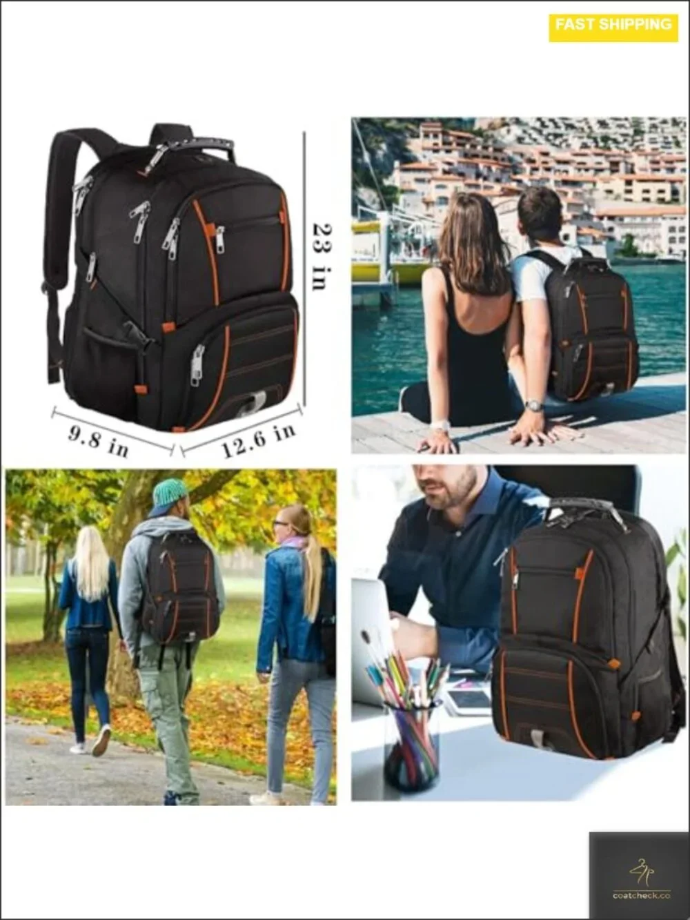Extra Large Travel Laptop Backpack 17 Inch Tech Backpack Water Resistant